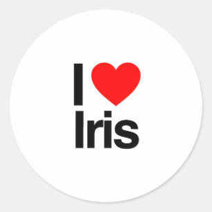 i love iris classic round sticker
