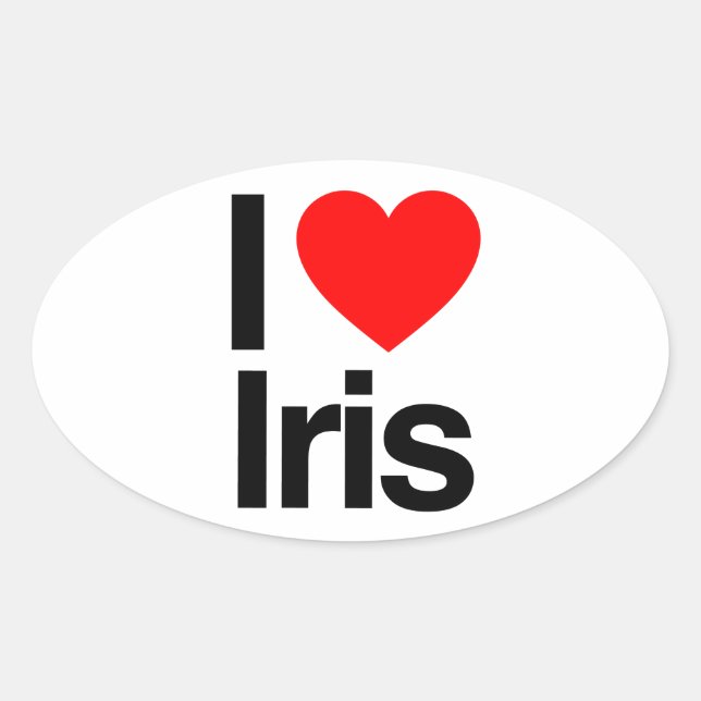 i love iris oval sticker (Front)