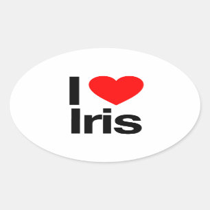 i love iris oval sticker