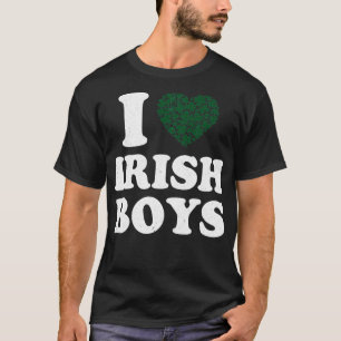 I Love Irish Boys Baby St Patricks Day Shamrock in T-Shirt
