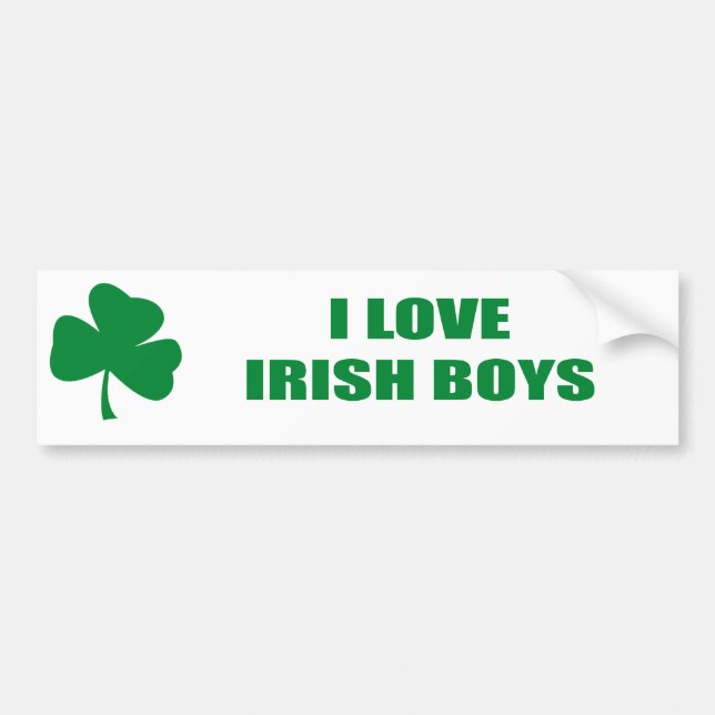 I LOVE IRISH BOYS BUMPER STICKER (Front)