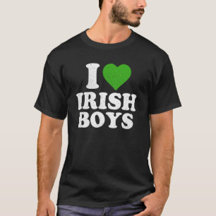 I Love Irish Boys Funny St Patrick S Day Heart Sha T-Shirt