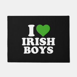 I Love Irish Boys Funny St Patrick's Day Heart Doormat