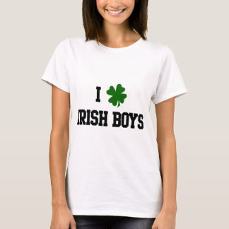 I Love Irish Boys, Green Shamrock T-Shirt