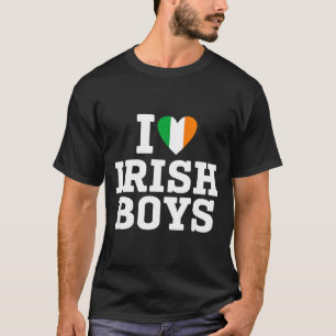 I Love Irish Boys Ireland Flag Heart St Patricks D T-Shirt