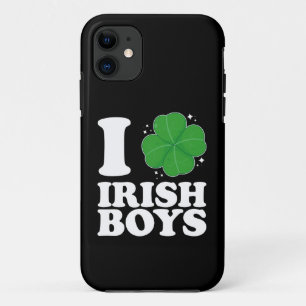 I Love Irish Boys Shamrock Heart St Patrick's Day iPhone 11 Case