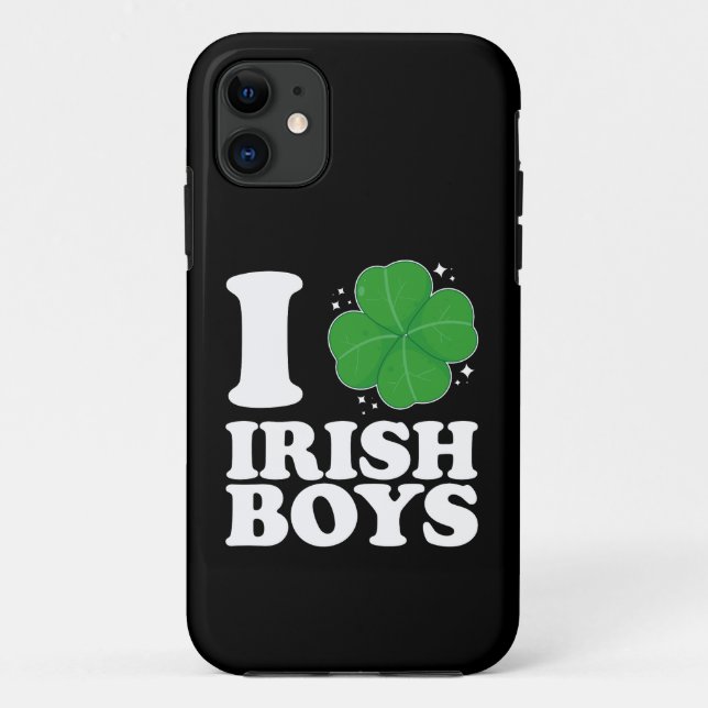 I Love Irish Boys Shamrock Heart St Patrick's Day Case-Mate iPhone Case (Back)