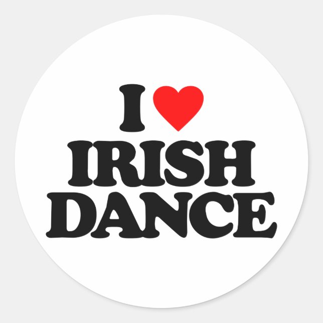 I LOVE IRISH DANCE CLASSIC ROUND STICKER (Front)