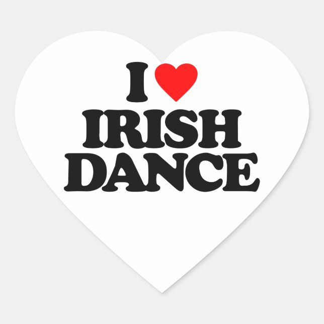I LOVE IRISH DANCE HEART STICKER (Front)