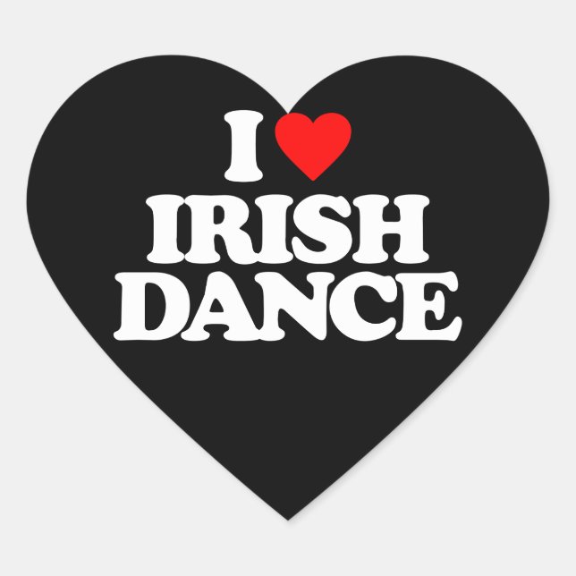 I LOVE IRISH DANCE HEART STICKER (Front)