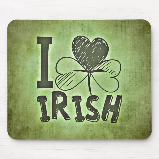 I Love Irish Mouse Mat (Front)