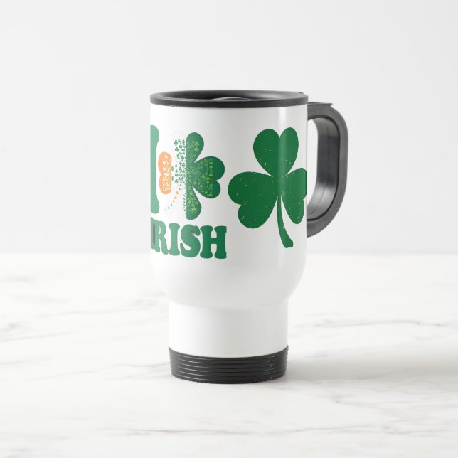  I Love Irish Mug | St. Patrick’s Day Shamrock (Front Right)