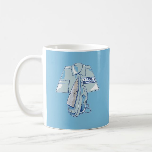 I love ironing funny iron coffee mug (Left)