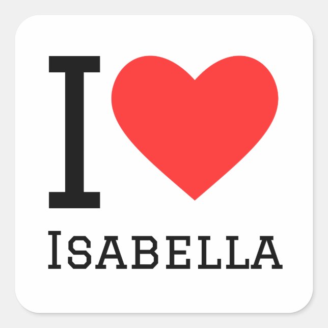 I love isabella square sticker (Front)