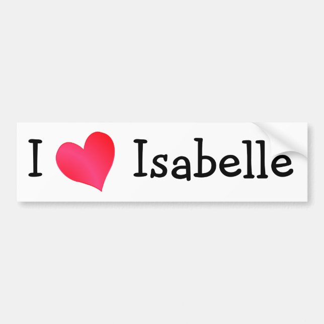 I Love Isabelle Bumper Sticker (Front)