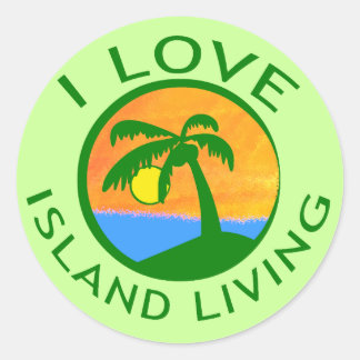 I Love Island Living Products Classic Round Sticker