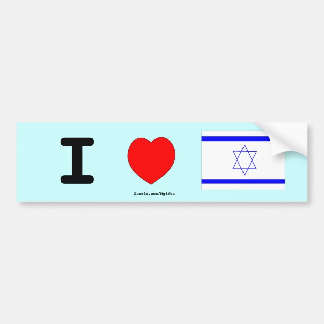 I Love Israel Bumper Sticker (Front)