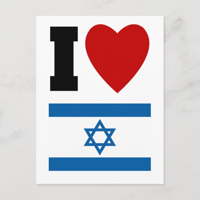 I Love Israel Gifts and Tees for Kids and Adults Postcard (Front)