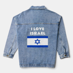 I Love Israel Israeli Flag Pro-Israel Denim Jacket