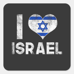 I Love Israel Square Sticker