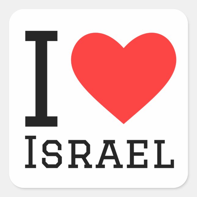 I love Israel  Square Sticker (Front)