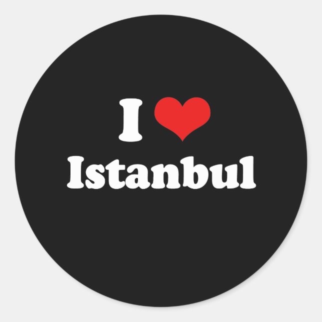 I LOVE ISTANBUL CLASSIC ROUND STICKER (Front)
