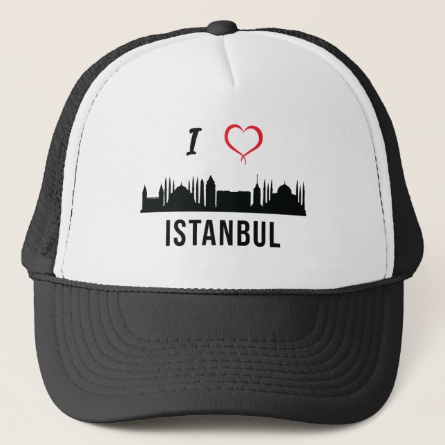 I love Istanbul Skyline Turkish Kurdish Zazaki Trucker Hat (Front)