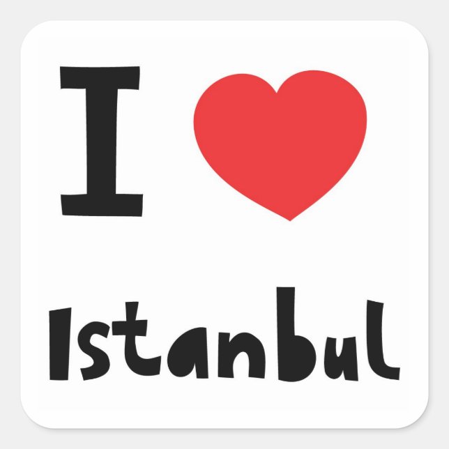 I love Istanbul Square Sticker (Front)