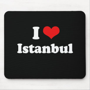 I Love Istanbul Tshirt White Tshirt Mouse Mat
