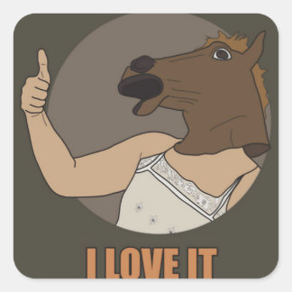 I Love It Horse *TomSka* Square Sticker