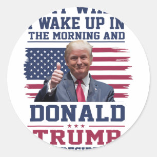 I Love It When I Wake Up And Trump Is President Fu Classic Round Sticker