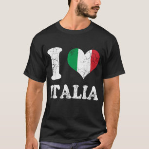 I Love Italia Flag Heart Italy Italian Italiano Me T-Shirt