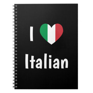 I Love Italian Flag Colours Heart Notebook
