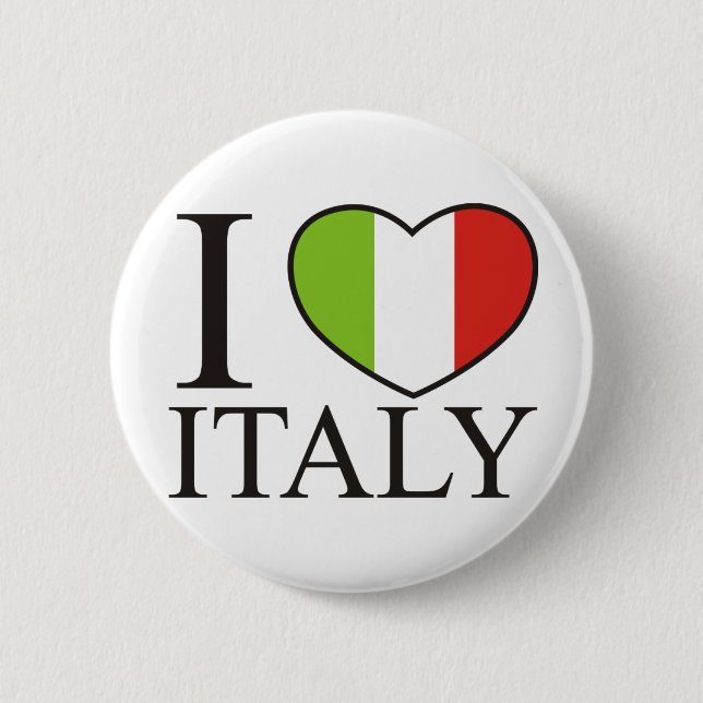 I Love Italy 6 Cm Round Badge (Front)