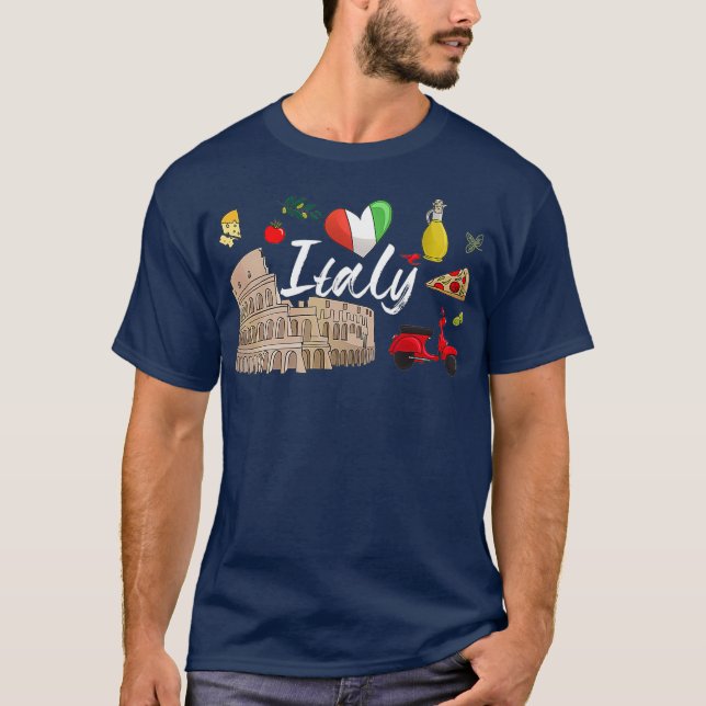 I Love Italy and Everything Italian Culture Gift T-Shirt (Front)