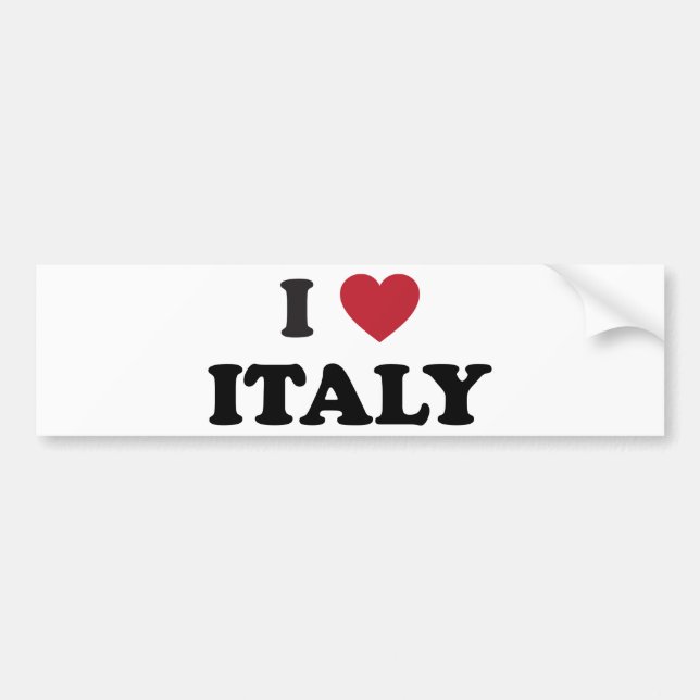 I Love Italy Bumper Sticker (Front)