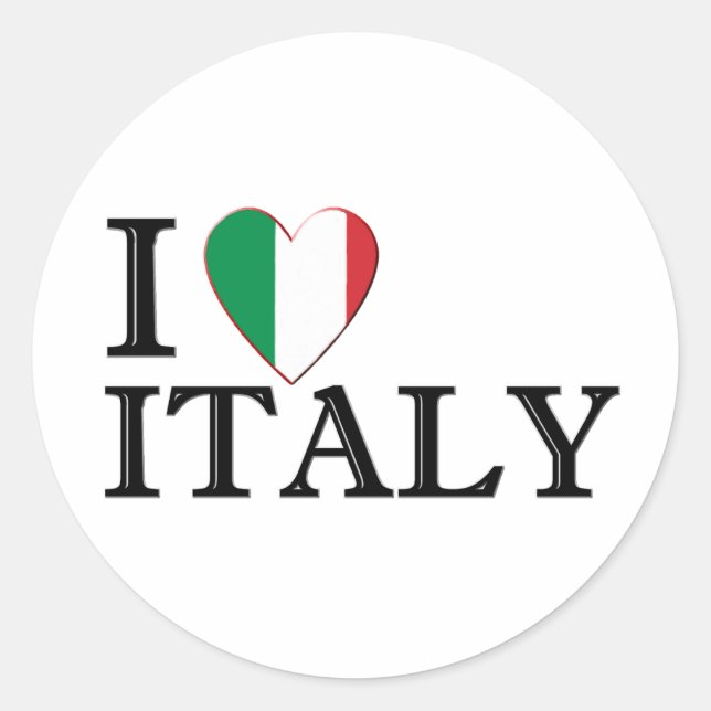 I love Italy Classic Round Sticker (Front)