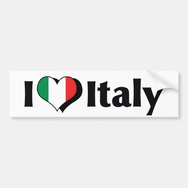 I Love Italy Flag Bumper Sticker (Front)