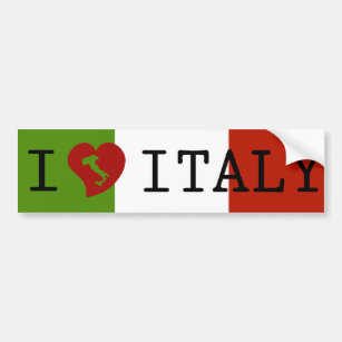 I Love Italy Flag Bumper Sticker