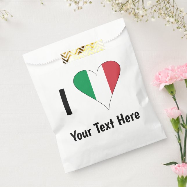 I Love (Italy Flag Heart) Your Text Favour Bags (Sealed)