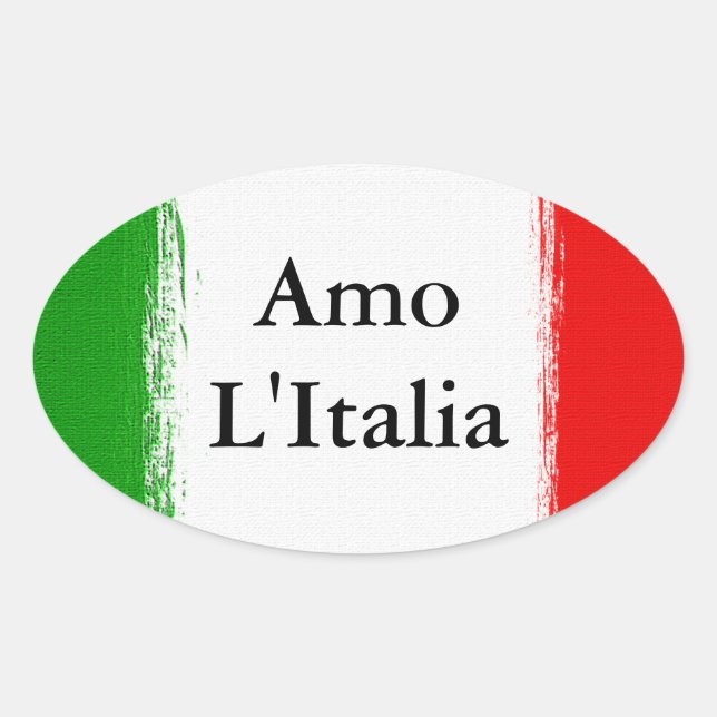 I love Italy.Flag of Italy. Oval Sticker (Front)