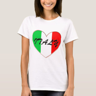 I Love Italy Heart and Flag T-Shirt