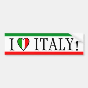 I Love Italy! Heart Flag Bumper Sticker