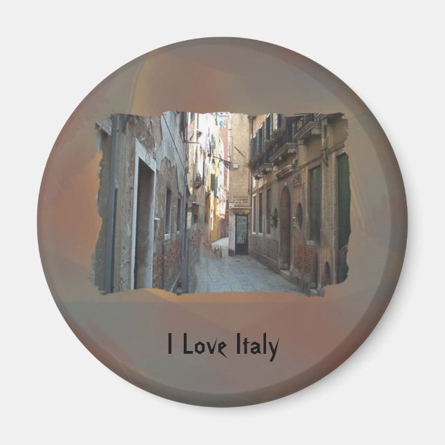I Love Italy - Italian Side Street Magnet (Front)