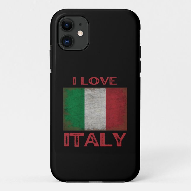 I LOVE ITALY, ITALY FLAG Case-Mate iPhone CASE (Back)
