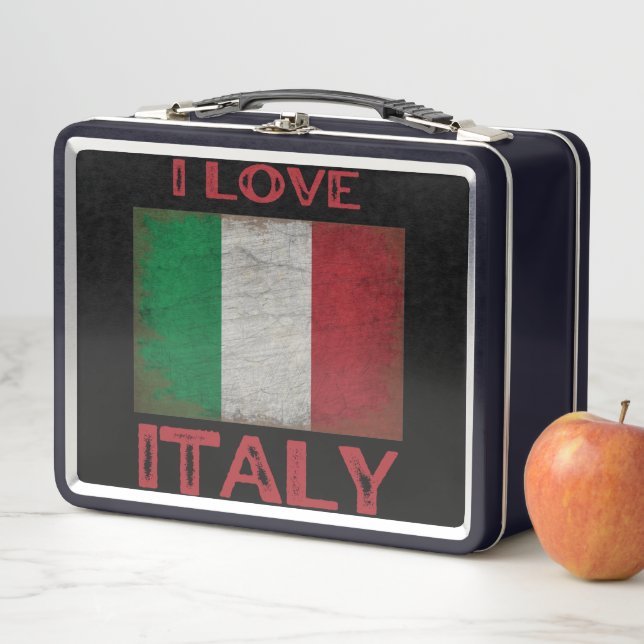 I LOVE ITALY, ITALY FLAG METAL LUNCH BOX (In Situ)