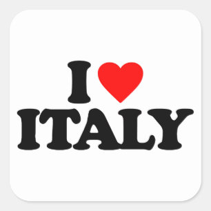 I LOVE ITALY SQUARE STICKER