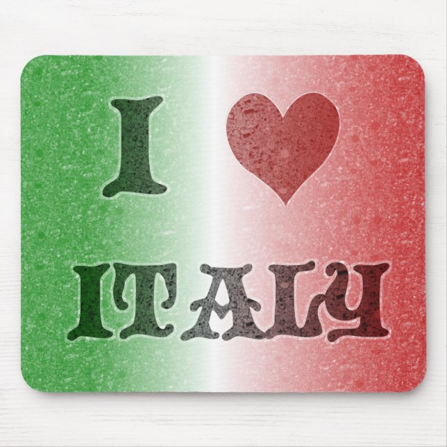 I Love Italy Vintage Flag Mousepad (Front)