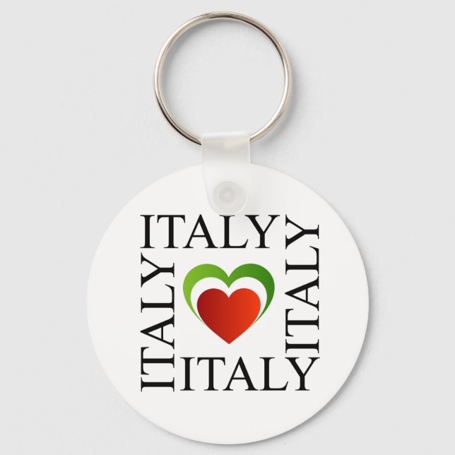 I love italy with italian flag colours key ring (Front)