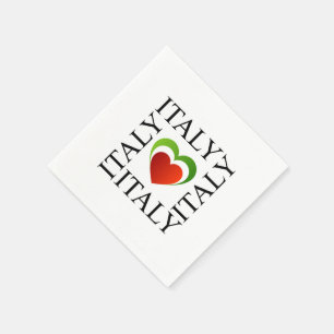 I love italy with italian flag colours napkin